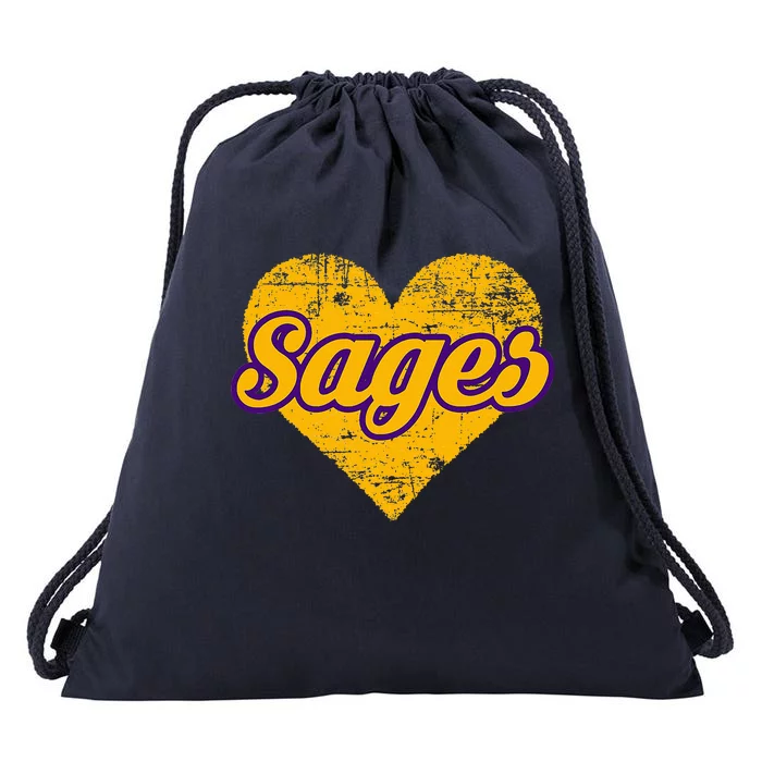 Monticello Sages Over Heart Drawstring Bag