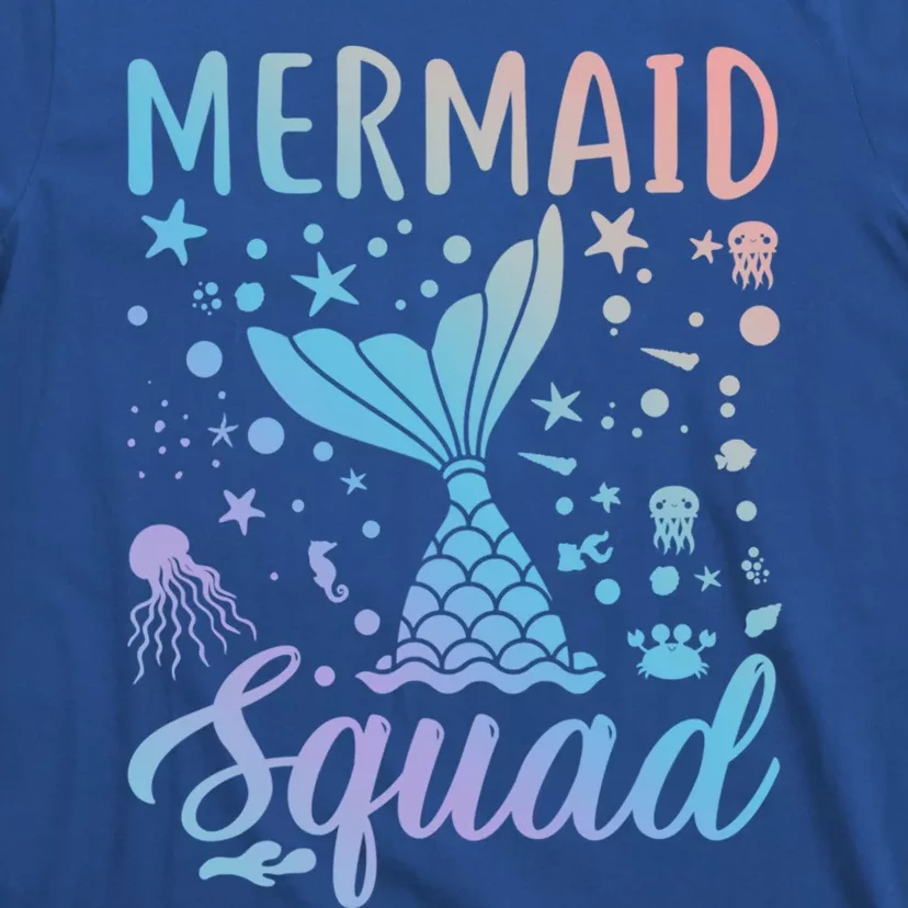 Mermaid Squad Of The Birthday Family Matching Cool Gift T-Shirt