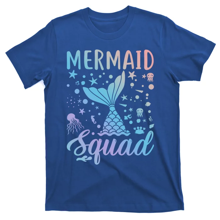 Mermaid Squad Of The Birthday Family Matching Cool Gift T-Shirt