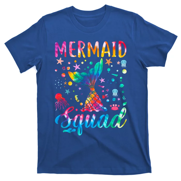 Mermaid Squad Of The Birthday Family Matching Gift T-Shirt