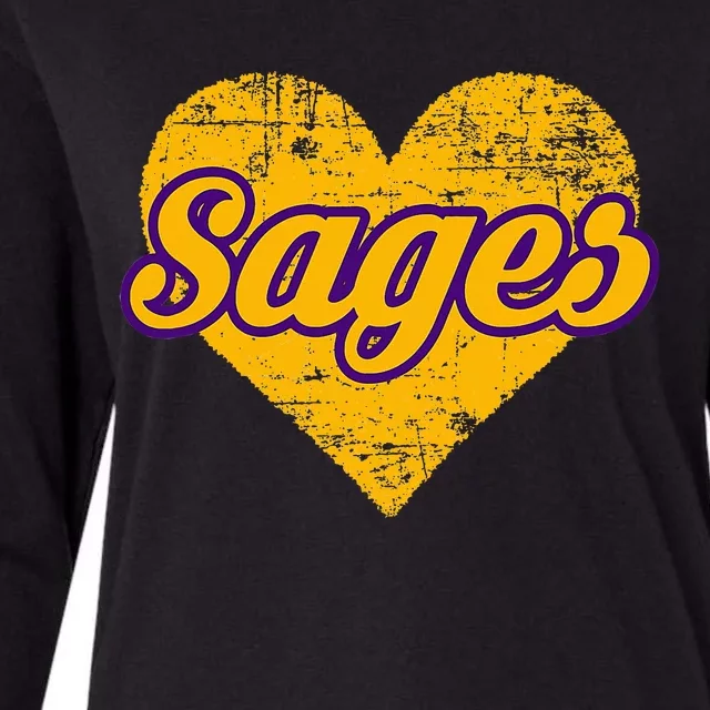 Monticello Sages Over Heart Womens Cotton Relaxed Long Sleeve T-Shirt