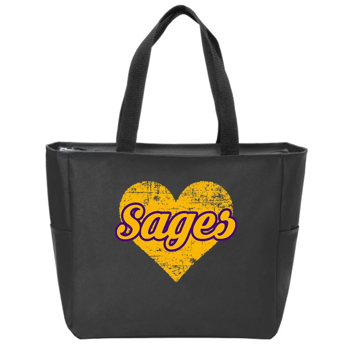 Monticello Sages Over Heart Zip Tote Bag