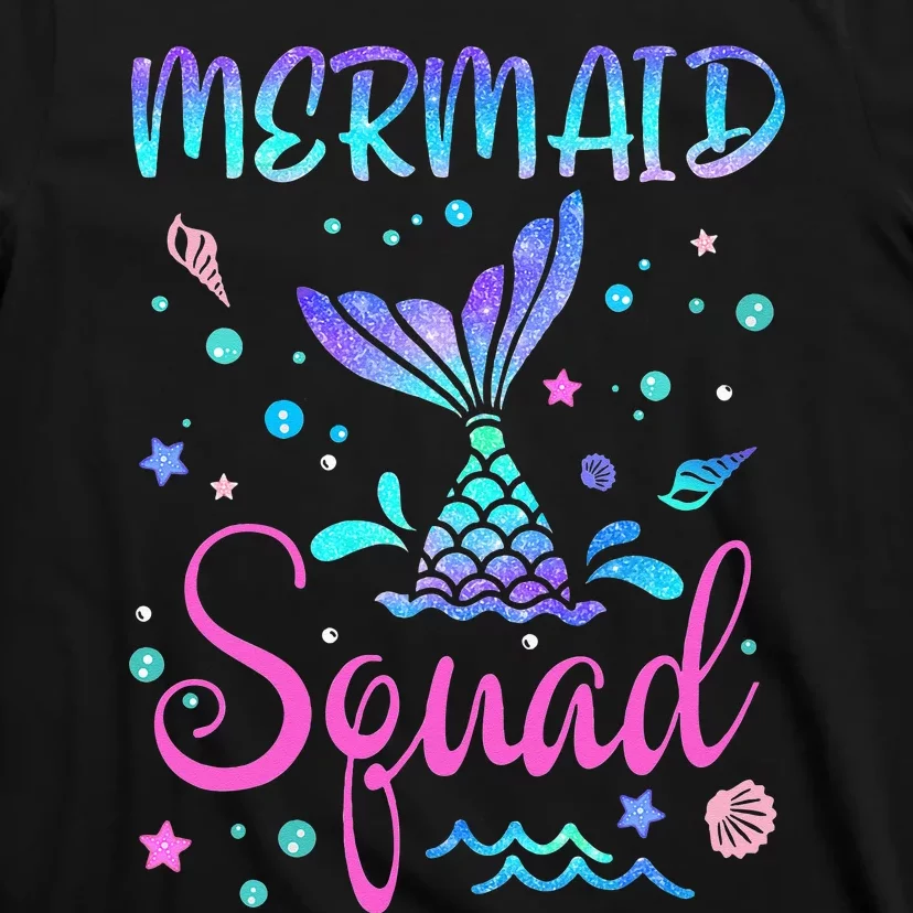 Mermaid Squad Of The Birthday Mermaid Tail Family Matching T-Shirt