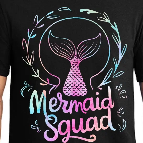 Mermaid Squad Of The Birthday Mermaid Pajama Set