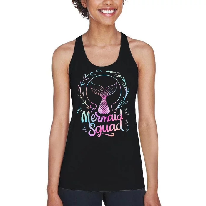 Mermaid Squad Of The Birthday Mermaid Women's Racerback Tank