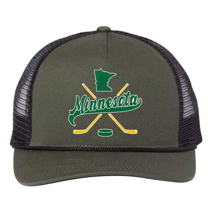 Minnesota State Of Hockey Retro Rope Trucker Hat Cap