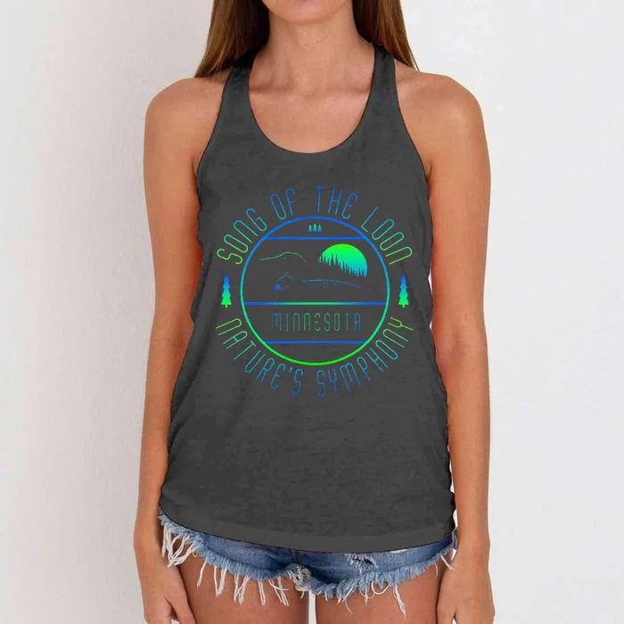 Minnesota Song Of The Loon Minnesota Loon Women's Knotted Racerback Tank