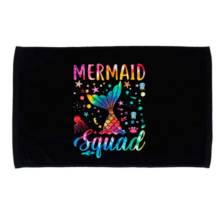 Mermaid Squad Of The Birthday Family Matching Gift Microfiber Hand Towel