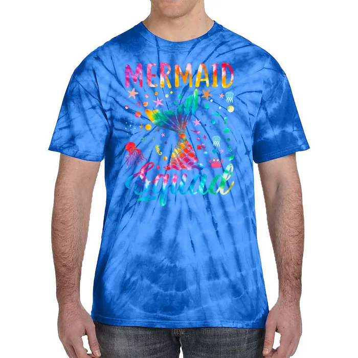 Mermaid Squad Of The Birthday Family Matching Gift Tie-Dye T-Shirt