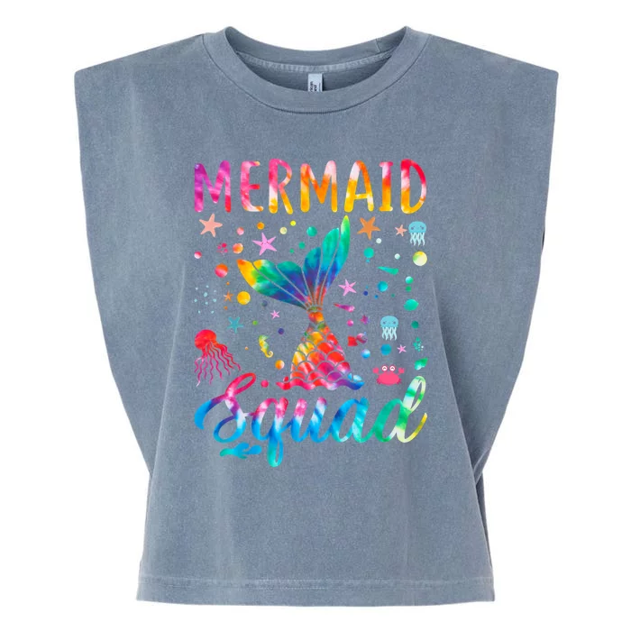 Mermaid Squad Of The Birthday Family Matching Gift Garment-Dyed Women's Muscle Tee