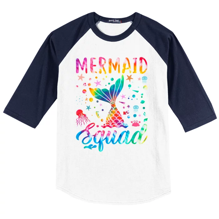 Mermaid Squad Of The Birthday Family Matching Gift Baseball Sleeve Shirt