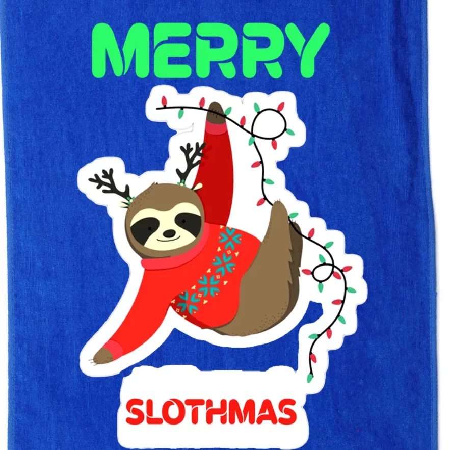 Merry Slothmas Pajamas Xmas Family Matching Gift Platinum Collection Golf Towel