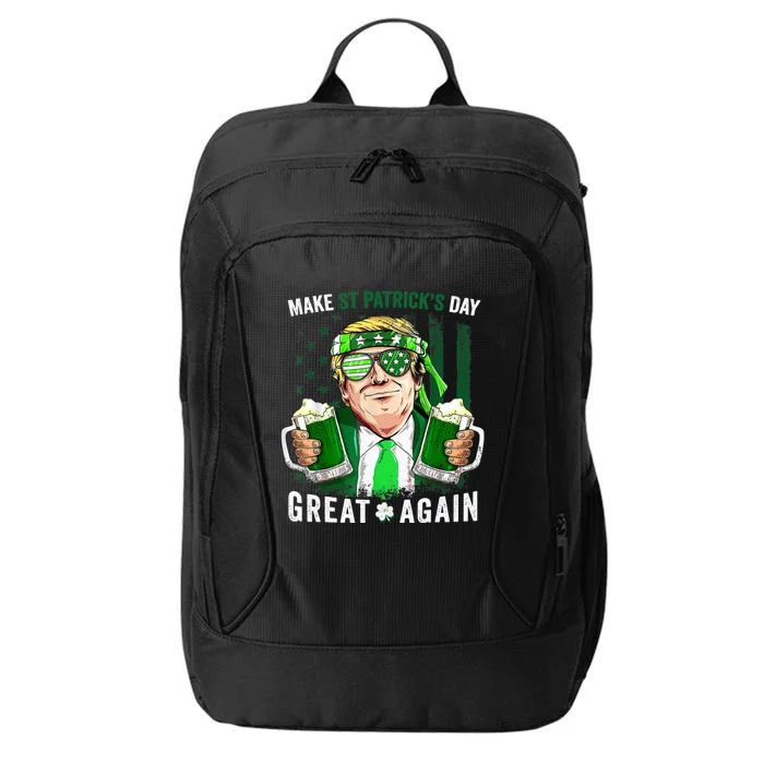 Make St Patricks Day Great Again Irish Leprechaun Trump Beer City Backpack