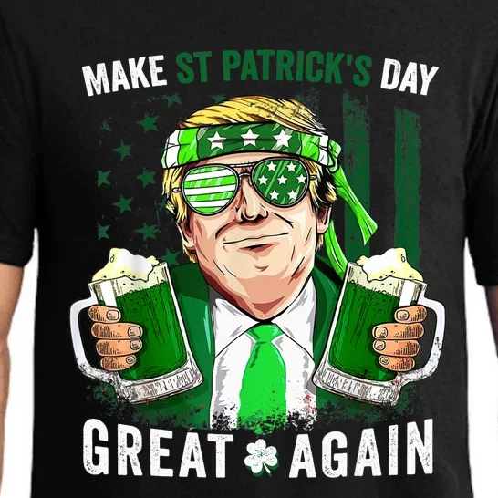 Make St Patricks Day Great Again Irish Leprechaun Trump Beer Pajama Set