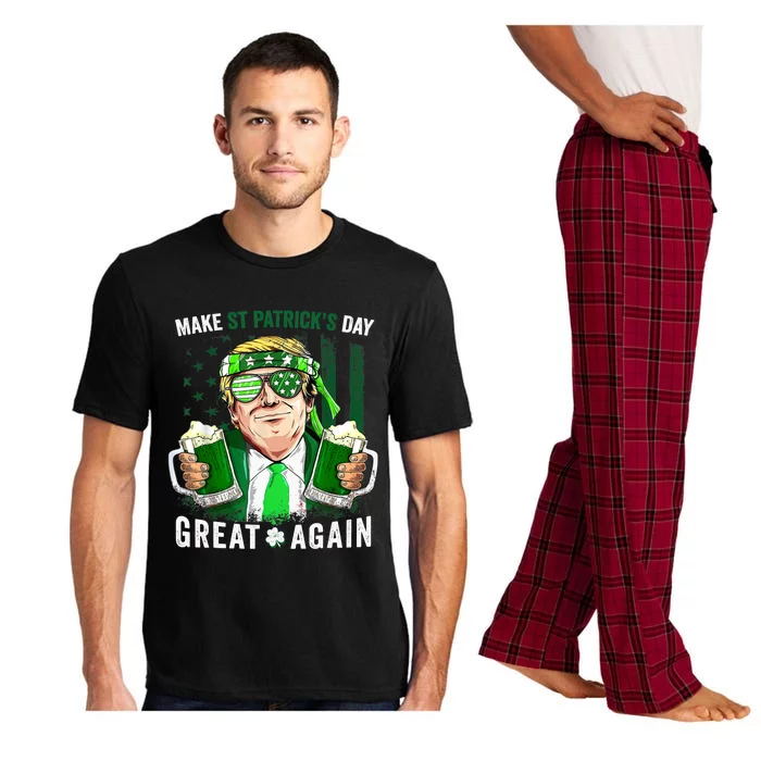 Make St Patricks Day Great Again Irish Leprechaun Trump Beer Pajama Set