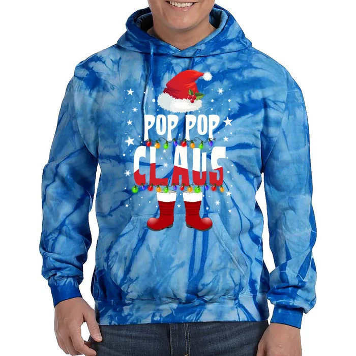 Merry Santa Pop Pop Claus Christmas Family Matching Group Gift Tie Dye Hoodie