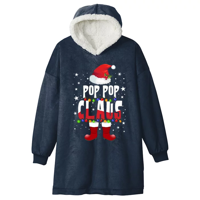 Merry Santa Pop Pop Claus Christmas Family Matching Group Gift Hooded Wearable Blanket