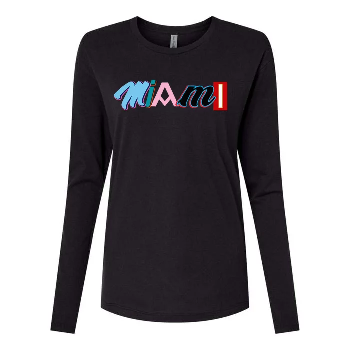 Miami Sports Pride Fan City Womens Cotton Relaxed Long Sleeve T-Shirt