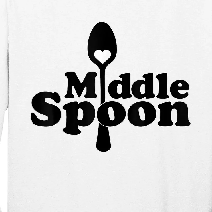 Middle Spoon Polyamory Throuple Relationship Couples Tall Long Sleeve T-Shirt