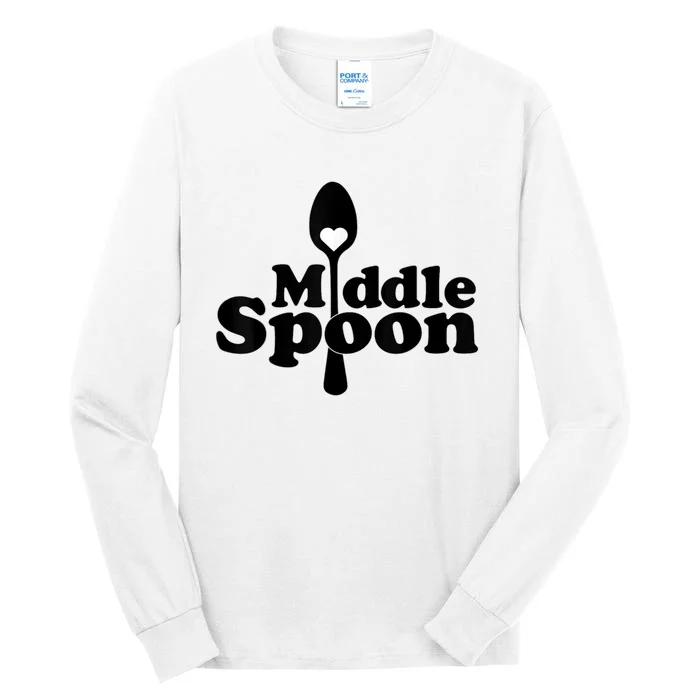 Middle Spoon Polyamory Throuple Relationship Couples Tall Long Sleeve T-Shirt