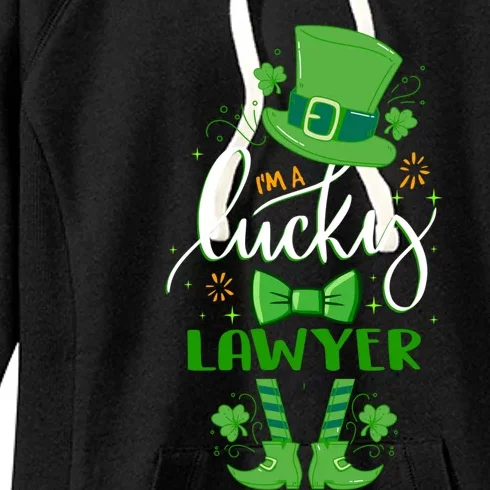 Matching St Patricks Day Leprechaun I'm A Lucky Lawyer Great Gift Women's Fleece Hoodie