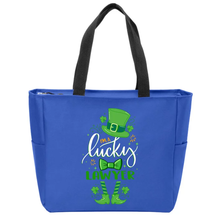 Matching St Patricks Day Leprechaun I'm A Lucky Lawyer Great Gift Zip Tote Bag