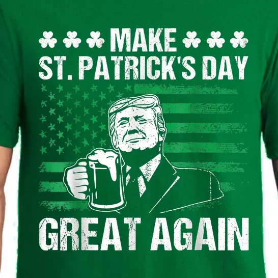 Make St Patricks Day Great Again Funny Trump Beer Drinking Pajama Set