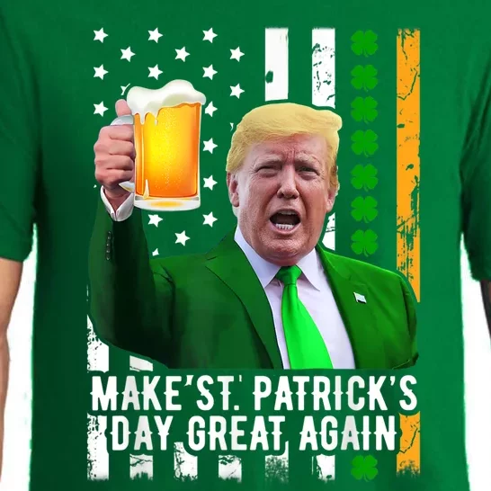 Make St Patrick's Day Great Again Funny Trump Pajama Set