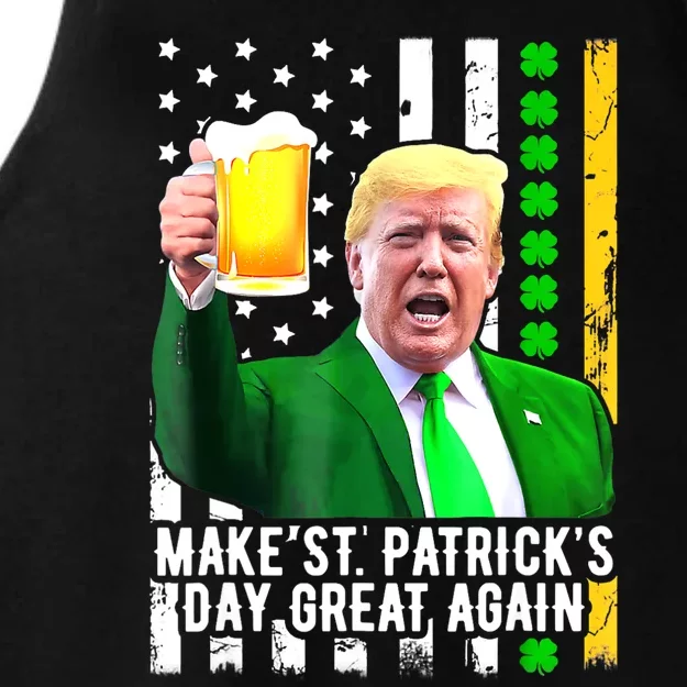 Make St PatrickS Day Great Again Funny Trump Ladies Tri-Blend Wicking Tank