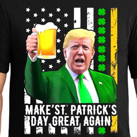 Make St PatrickS Day Great Again Funny Trump Pajama Set