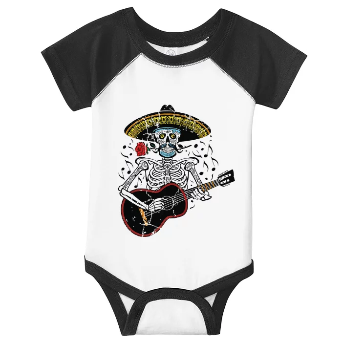 Mariachi Skeleton Playing Guitar Day Of The Dead Infant Baby Jersey Bodysuit