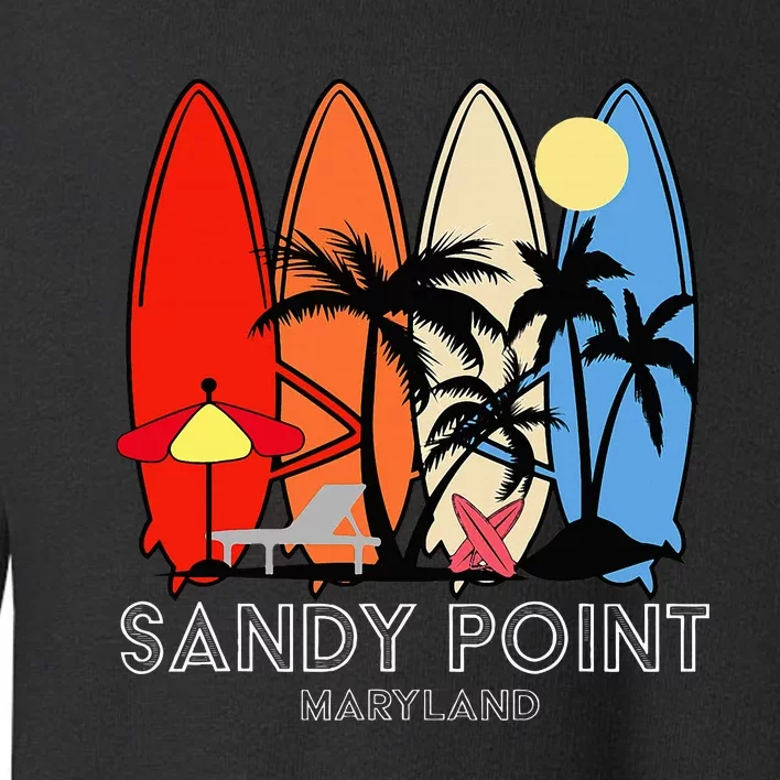 Maryland Sandy Point Retro Surfer Toddler Sweatshirt