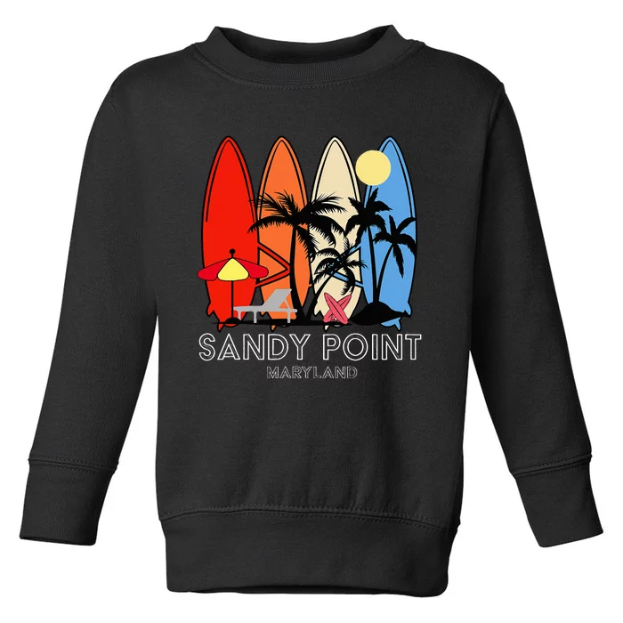 Maryland Sandy Point Retro Surfer Toddler Sweatshirt