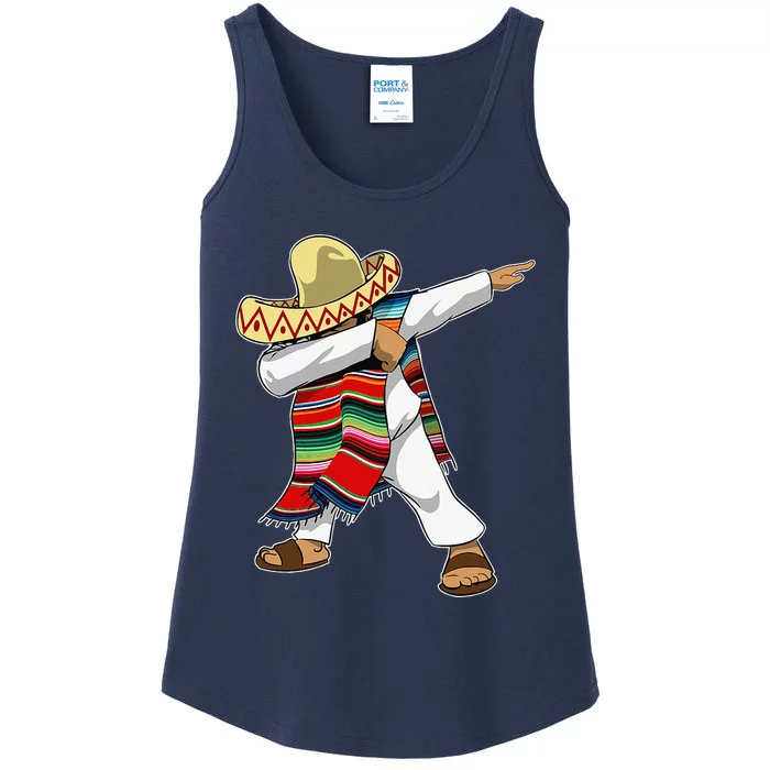 Mexican Sombrero Poncho Dabbing Ladies Essential Tank