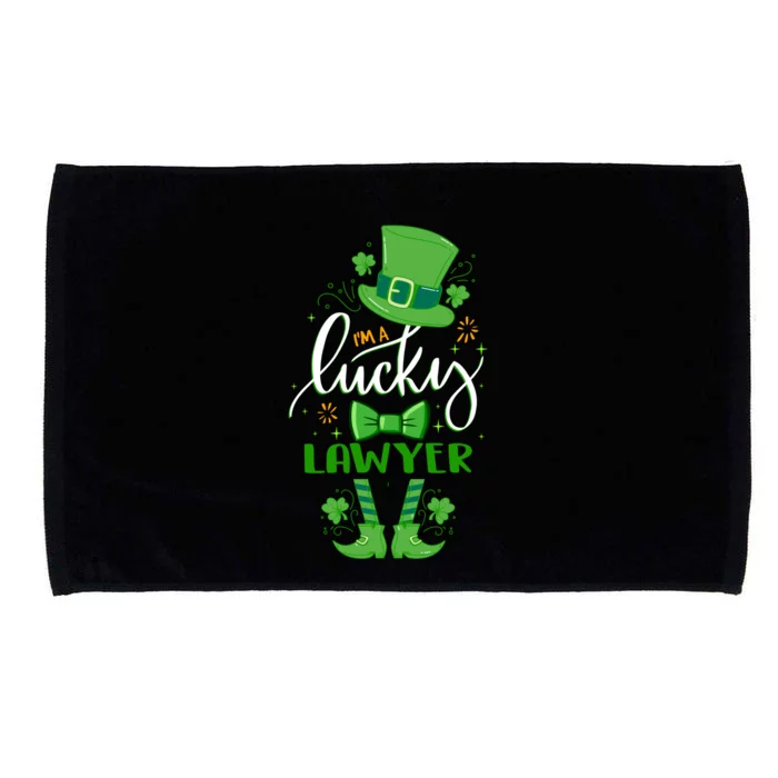 Matching St Patricks Day Leprechaun I'm A Lucky Lawyer Meaningful Gift Microfiber Hand Towel