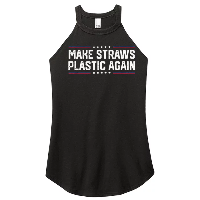 Make Straws Plastic Again Tendy Women’s Perfect Tri Rocker Tank