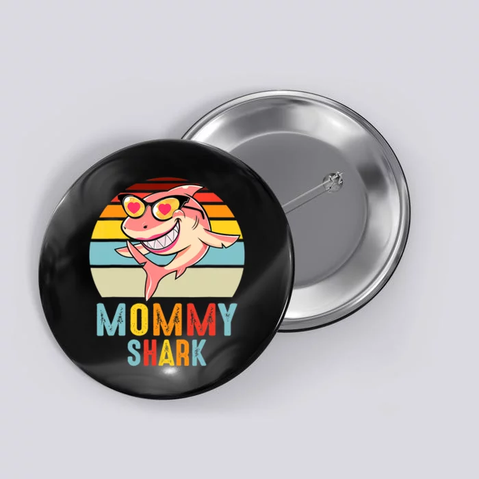 Mommy Shark Pajamas Retro Line Shirt For Mother's Day Button