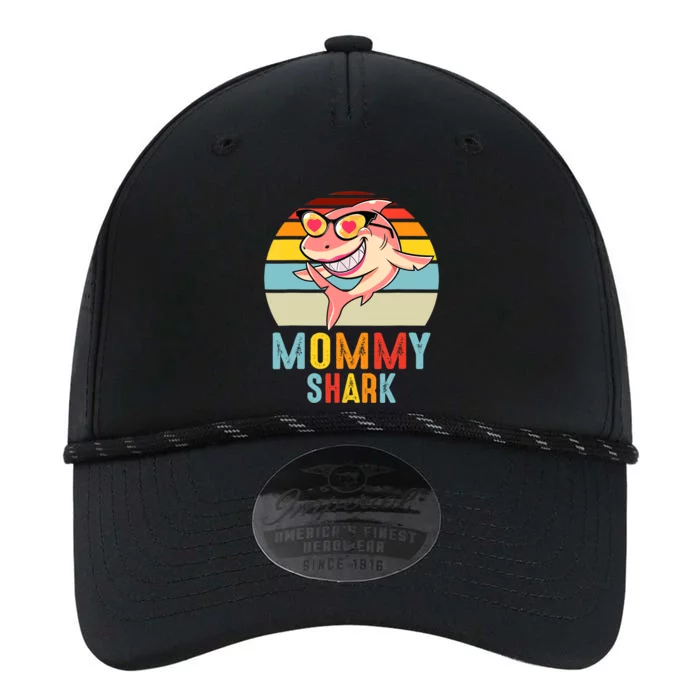 Mommy Shark Pajamas Retro Line Shirt For Mother's Day Performance The Dyno Cap