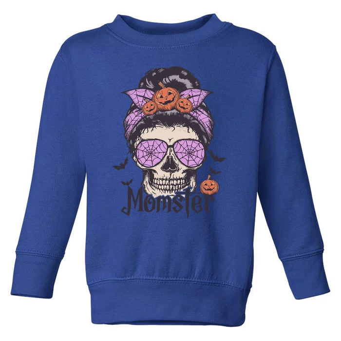 Momster Skeleton Pumpkin Halloween Gift Toddler Sweatshirt