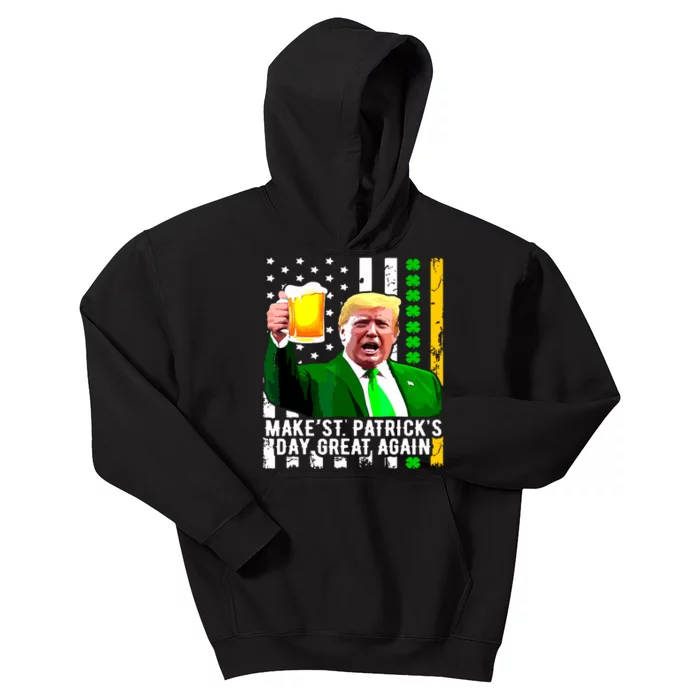 Make St Patricks Day Great Again Funny Trump Kids Hoodie