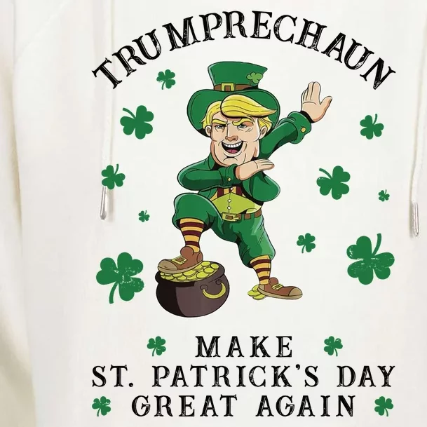 Make St Patricks Day Great Again Trump Leprechaun Womens Funnel Neck Pullover Hood