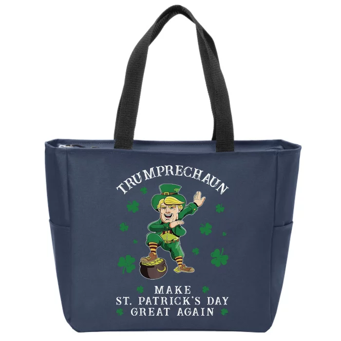 Make St Patricks Day Great Again Trump Leprechaun Zip Tote Bag