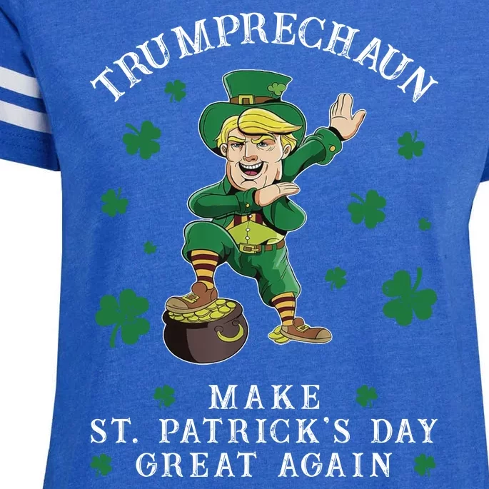 Make St Patricks Day Great Again Trump Leprechaun Enza Ladies Jersey Football T-Shirt