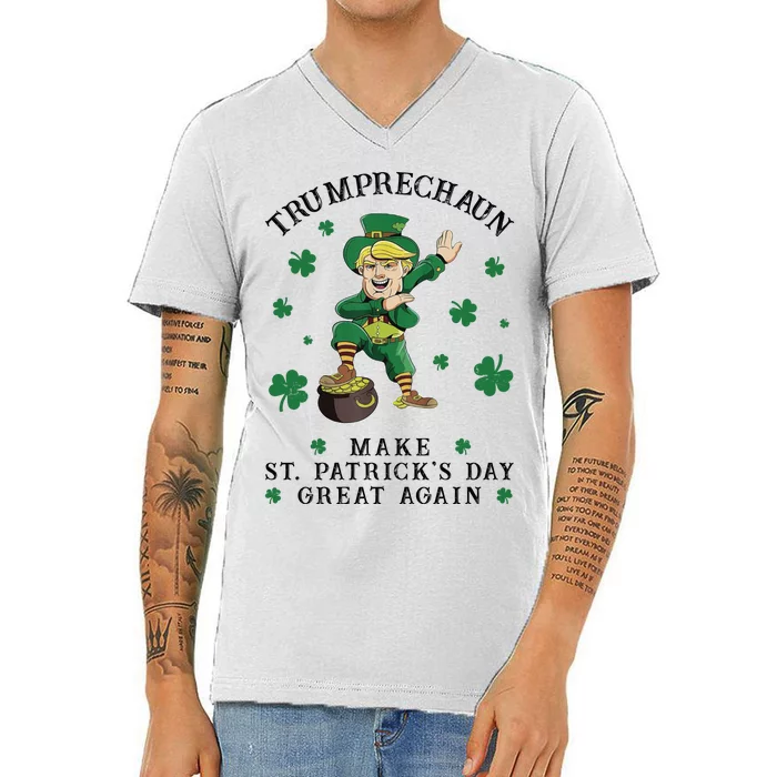 Make St Patricks Day Great Again Trump Leprechaun V-Neck T-Shirt