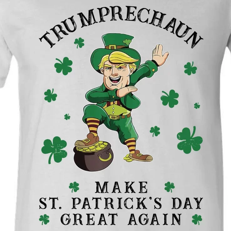 Make St Patricks Day Great Again Trump Leprechaun V-Neck T-Shirt