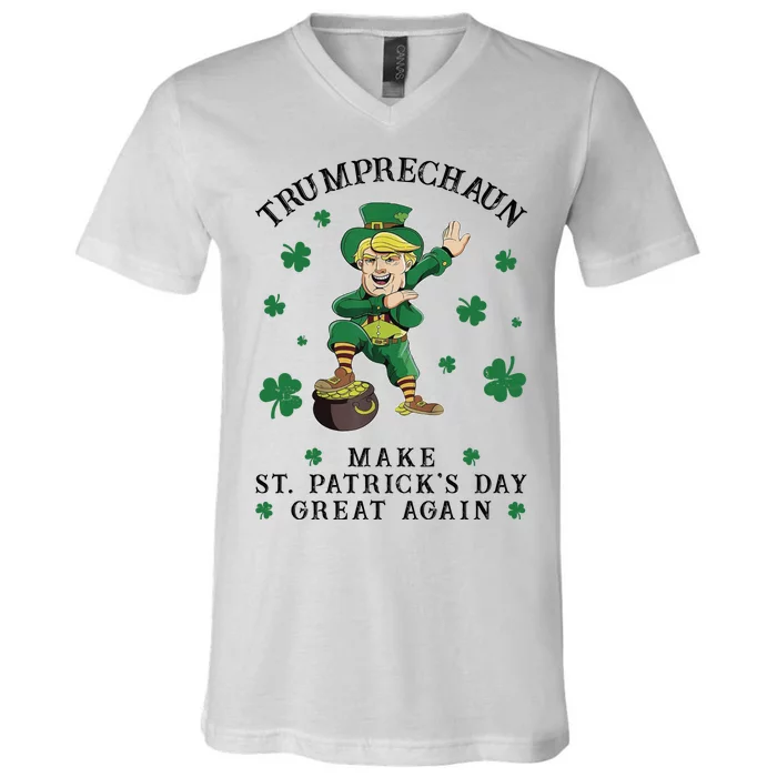 Make St Patricks Day Great Again Trump Leprechaun V-Neck T-Shirt