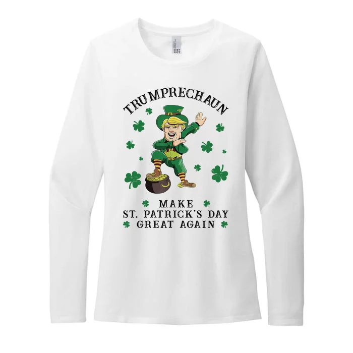 Make St Patricks Day Great Again Trump Leprechaun Womens CVC Long Sleeve Shirt