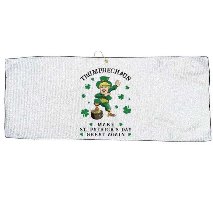 Make St Patricks Day Great Again Trump Leprechaun Large Microfiber Waffle Golf Towel