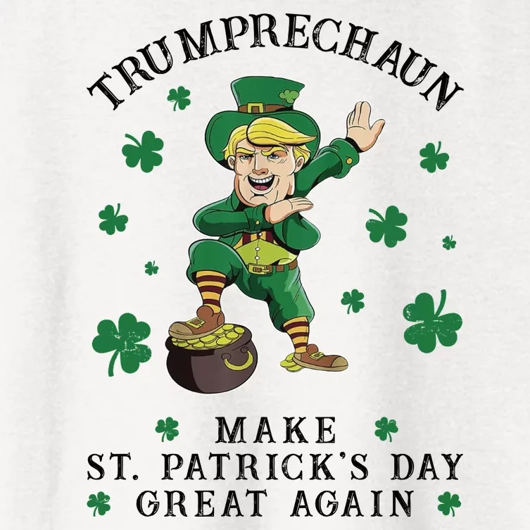 Make St Patricks Day Great Again Trump Leprechaun Women's Crop Top Tee