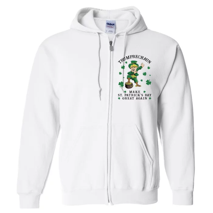 Make St Patricks Day Great Again Trump Leprechaun Full Zip Hoodie